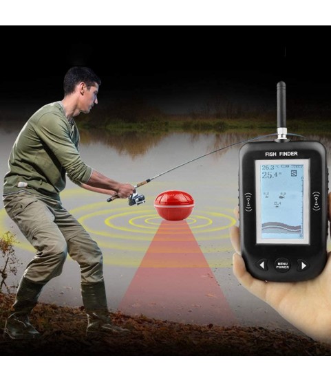 ZY Wireless Sonar Fishfinder Waterproof Visual HD Detector Fish Finder Rechargeable Portable Smart Fishing Gear 80 Meters Receiving Distance