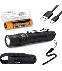 Fenix PD36R 1600 Lumen USB-C Rechargeable Tactical Flashlight with Fenix Battery and LumenTac Battery Organizer