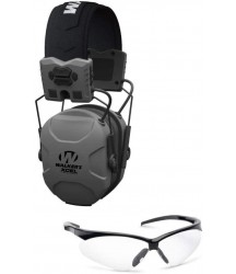 Walkers XCEL 500BT Digital Electronic Hearing Protection Muff (Bluetooth and Voice Clarity) and Shooting Glasses Bundle