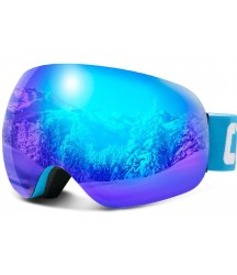 ZAIHW Ski Snowboard Snow Goggles Dual Layers Lens Spherical Design Anti-Fog UV Protection Anti-Slip Strap for Men Women