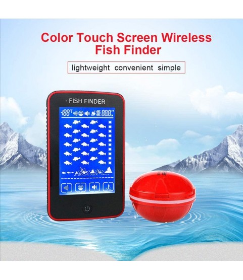 ZY Wireless Sonar Fish Finders Waterproof Touch Color Screen HD Fishfinder Rechargeable Portable Smart Fishing Gear 500 Meters Receiving Distance