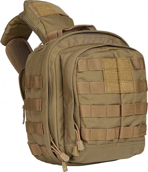 5.11 RUSH MOAB 6 Tactical Sling Pack Med First Aid Patriot Bundle - Sandstone
