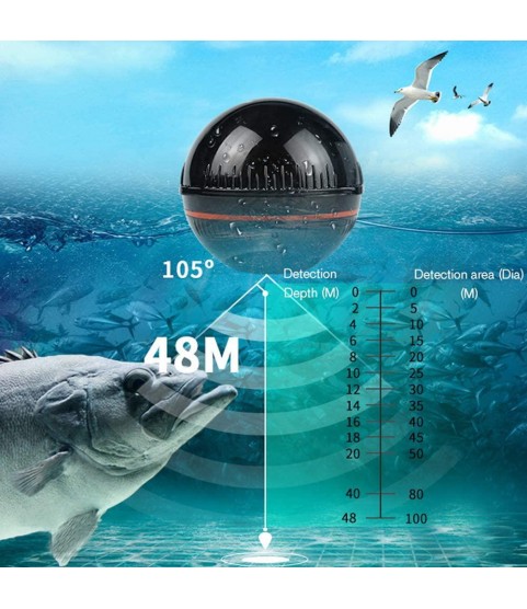 ZY Wireless Fish Finder Bluetooth Smart Sonar Fish Detector Visual Fishing Camera Waterproof HD Fishfinders Portable Underwater Intelligent Fishing Gear