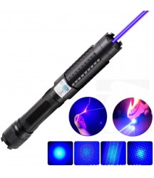 WORD GX Dinsom High Power Tactical Teaching Hunting Flashlight Pen with Blue Pointer and 5 Patterns