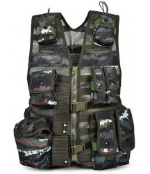 ANKIKI Camouflage Tactical Vest Lightweight Mesh Tough Breathable Modular Vest, CS Jungle Game Combat and Outdoor Activities Chest Protection