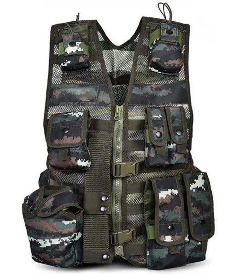 ANKIKI Camouflage Tactical Vest Lightweight Mesh Tough Breathable Modular Vest, CS Jungle Game Combat and Outdoor Activities Chest Protection