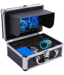 ZY HD Night Vision Fishing Camera 7 Inch Monitor Fish Finder Waterproof Portable Underwater Visual Probe with 24Pcs LED White and IR Dual Mode