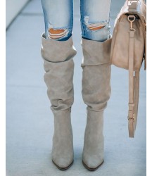 Dolce Heeled Slouch Boot - Grey