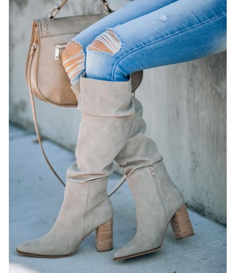 Dolce Heeled Slouch Boot - Grey